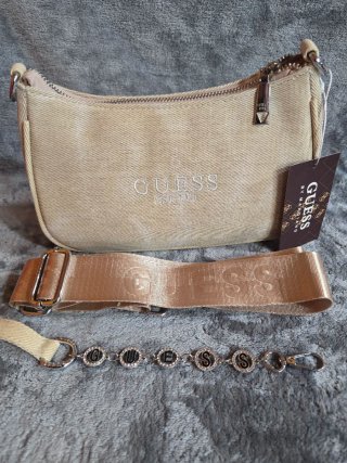 Bolso Guess Beige y Dorado