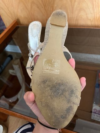 Sandalias de cuña plateadas