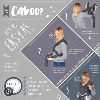 Mochila portabebés ergonómica gris Marca Caboo