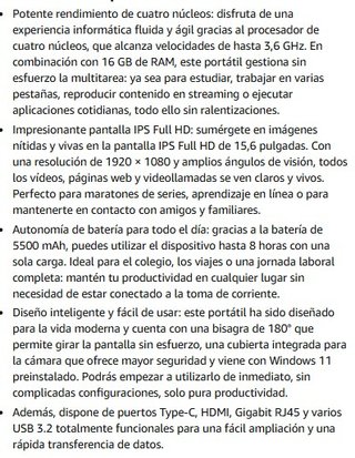 Portátil 15.6 AMD Ryzen 5 3500U 16GB RAM 512GB SSD