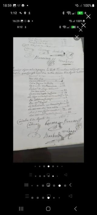 Antiguos documentos históricos año 1800