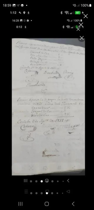 Antiguos documentos históricos año 1800