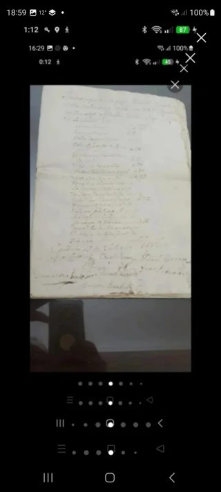 Antiguos documentos históricos año 1800