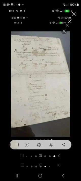 Antiguos documentos históricos año 1800