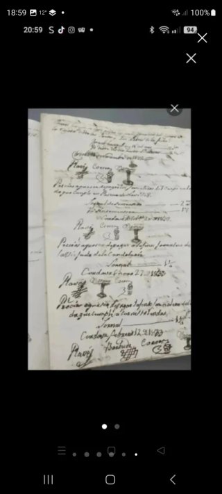 Antiguos documentos históricos año 1800