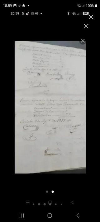 Antiguos documentos históricos año 1800