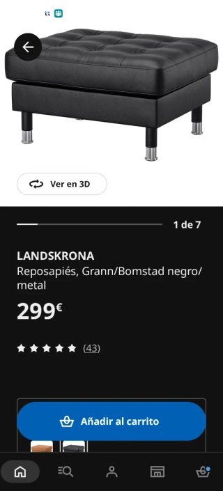 Reposapiés de salón piel negra