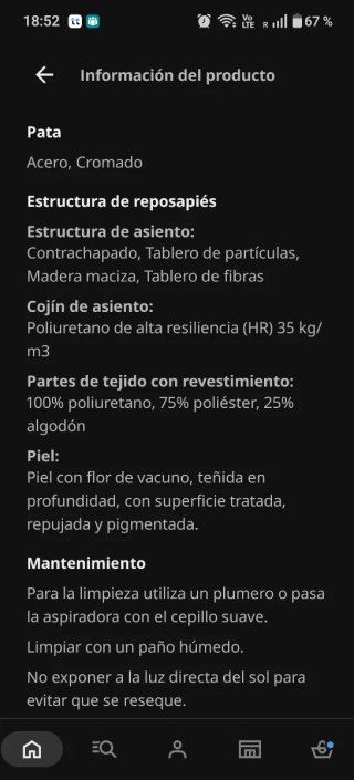 Reposapiés de salón piel negra