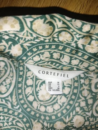 Camisa Cortefiel Estampada Verde Talla M