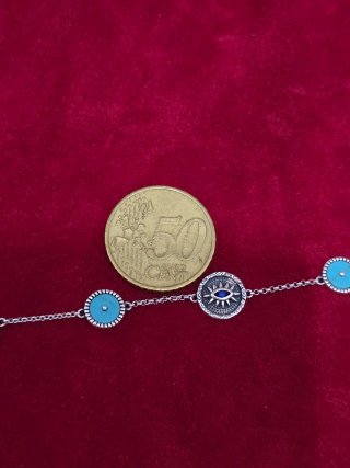 Pulsera Plata 925 Ley Ojo Turco