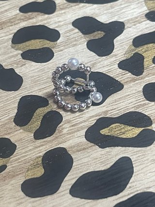 Aros Plata Ley Bolas Perla Centro