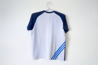 Camiseta Adidas Raglan Blanca y Azul