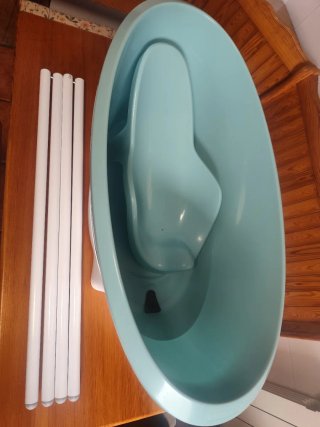 Bañera bebé Luma azul y blanca