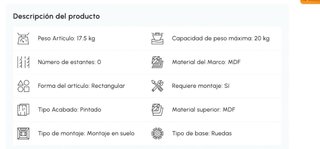 Cajonera de escritorio blanca