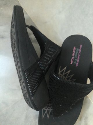 Sandalias Skechers Mujer Negras