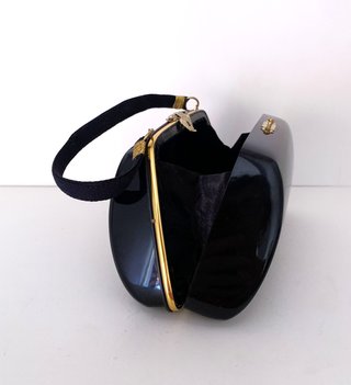 Bolso Clutch Negro Laqueado Nácar