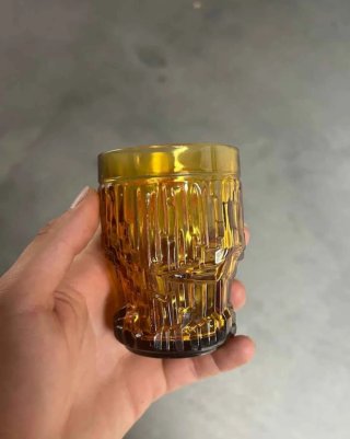 Bicchieri vintage ambra/oro in vetro
