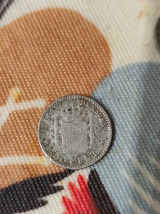 Moneda Alfonso XIII 50 Céntimos Plata