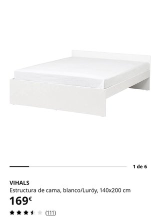 Estructura Cama Gris 140x200cm