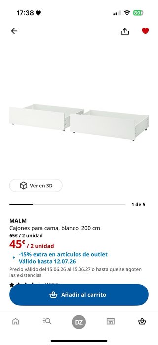Estructura Cama Gris 140x200cm