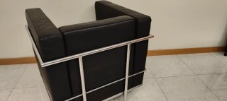 Sofá 3 plazas y sillón estilo Le Corbusier