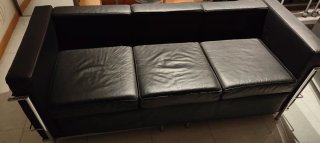 Sofá 3 plazas y sillón estilo Le Corbusier