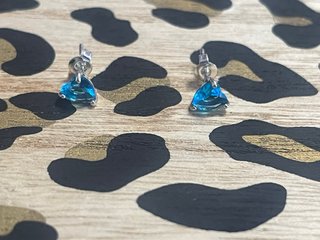 Pendientes Corazón Azul Plata
