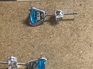 Pendientes Corazón Azul Plata