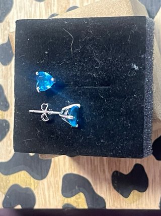 Pendientes Corazón Azul Plata