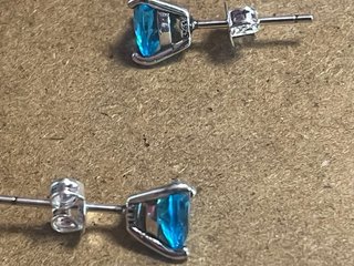 Pendientes Corazón Azul Plata