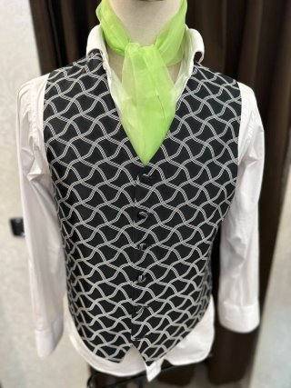 Gilet uomo con foulard organza