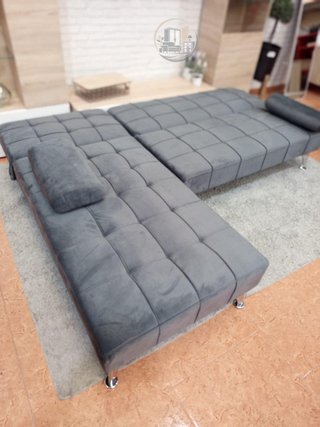 Sofá Cama Chaise Longue Gris