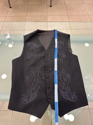 Gilet uomo fantasia con foulard blu