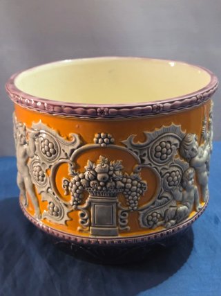 Vaso Eichwald Maiolica Art Nouveau Arancione