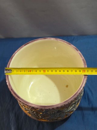 Vaso Eichwald Maiolica Art Nouveau Arancione