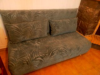 Sofá Cama Verde Hojas