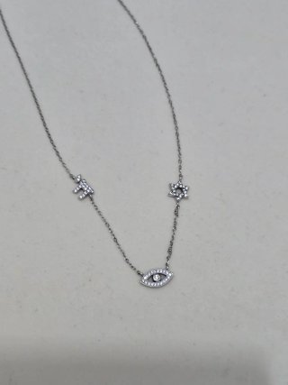 Collar Plata 925 Ley Ojo Estrella