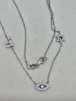 Collar Plata 925 Ley Ojo Estrella
