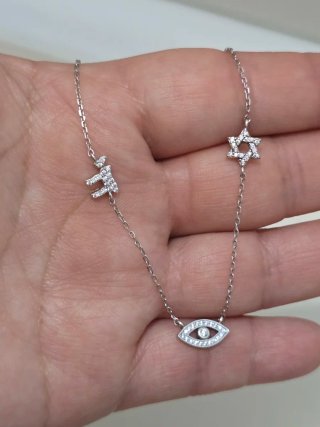 Collar Plata 925 Ley Ojo Estrella