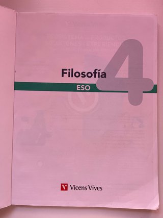 Filosofía. 4o de ESO.