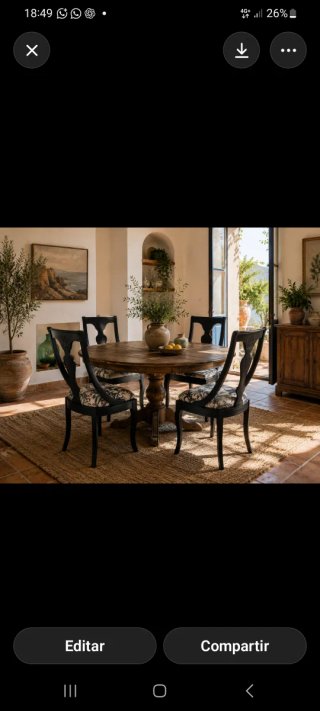 4 Sillas Estilo Colonial Madera