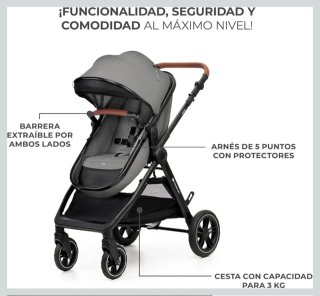 Kinderkraft ESME 3 en 1 Silla de paseo Reversible