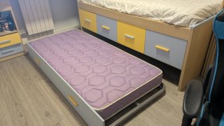 Cama nido 4 cajones gris y amarillo