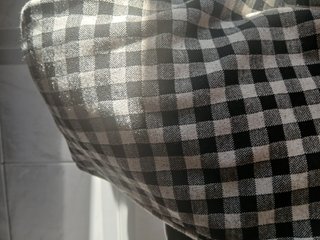 Pantalón Zara cuadros blanco y negro