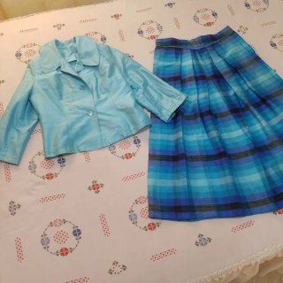 Traje 2 piezas mujer seda salvaje T40