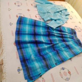 Traje 2 piezas mujer seda salvaje T40
