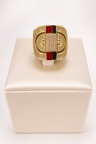Anillo Oro 18k Circonitas Ancho BARC-TRA2218