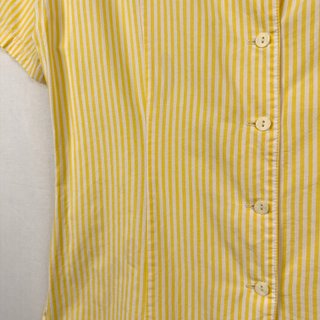 Camisa de manga corta a rayas amarillas y blancas vintage de Urban By FTL