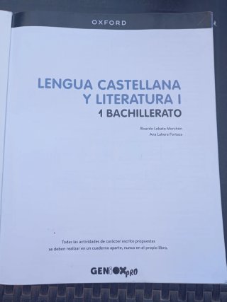 Lengua castellana y literatura I. Libro del est...
