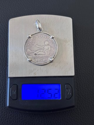 Colgante Moneda 2 Pesetas Plata 1870